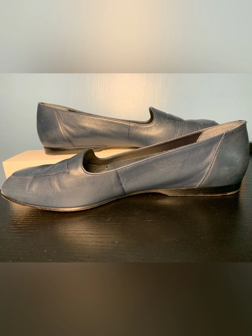 Enzo Angiolini Navy Leather Loafers